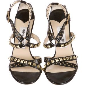 JIMMY CHOO Studded Leather Sandals, Size 36